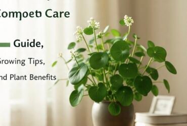 Close-up of Moon Valley Pilea with textured bright green leaves and dark veins