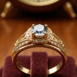 Shiny 14K gold ring with smooth polished band