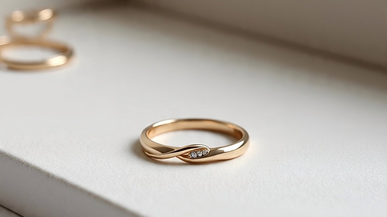 Various styles of gold rings for women including diamond, band, floral, and rose gold designs