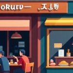 Comparison of restaurant dining table and fast food burger meal