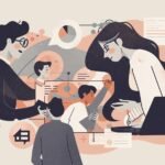 Illustration of a smartphone with chat bubbles showing safe and inappropriate messages